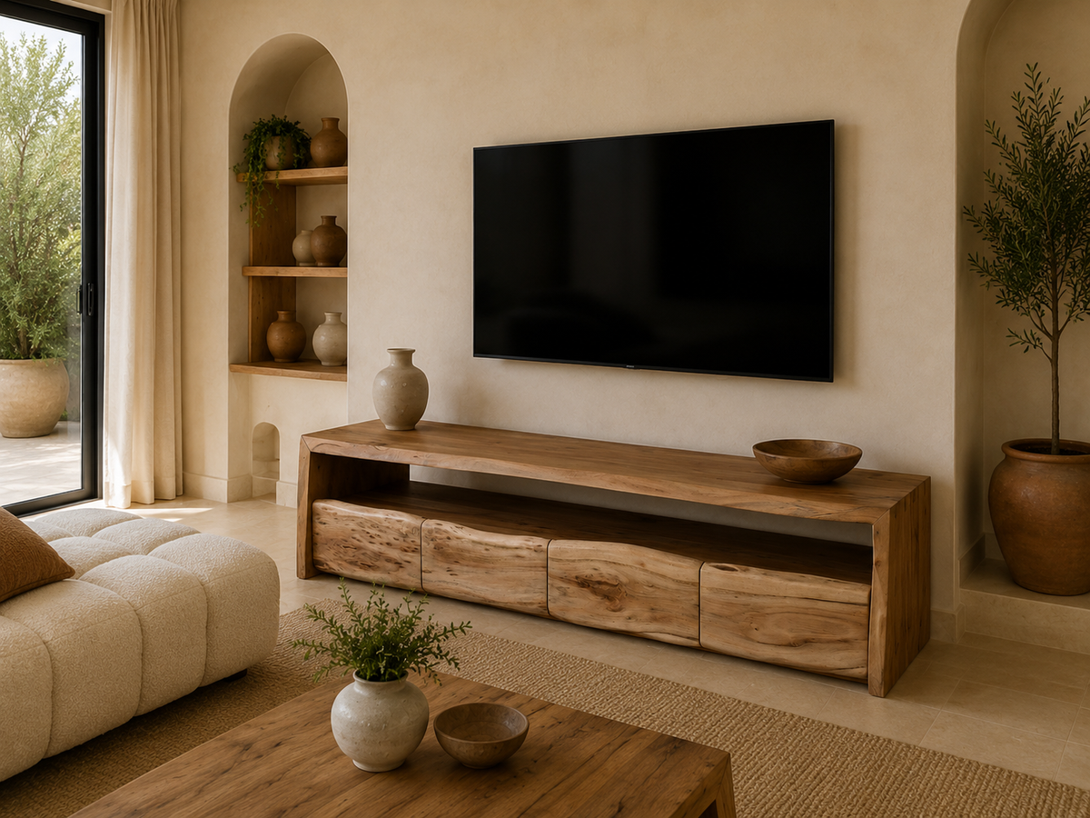 Meuble TV KENZO – Bois Massif Naturel | 190 cm