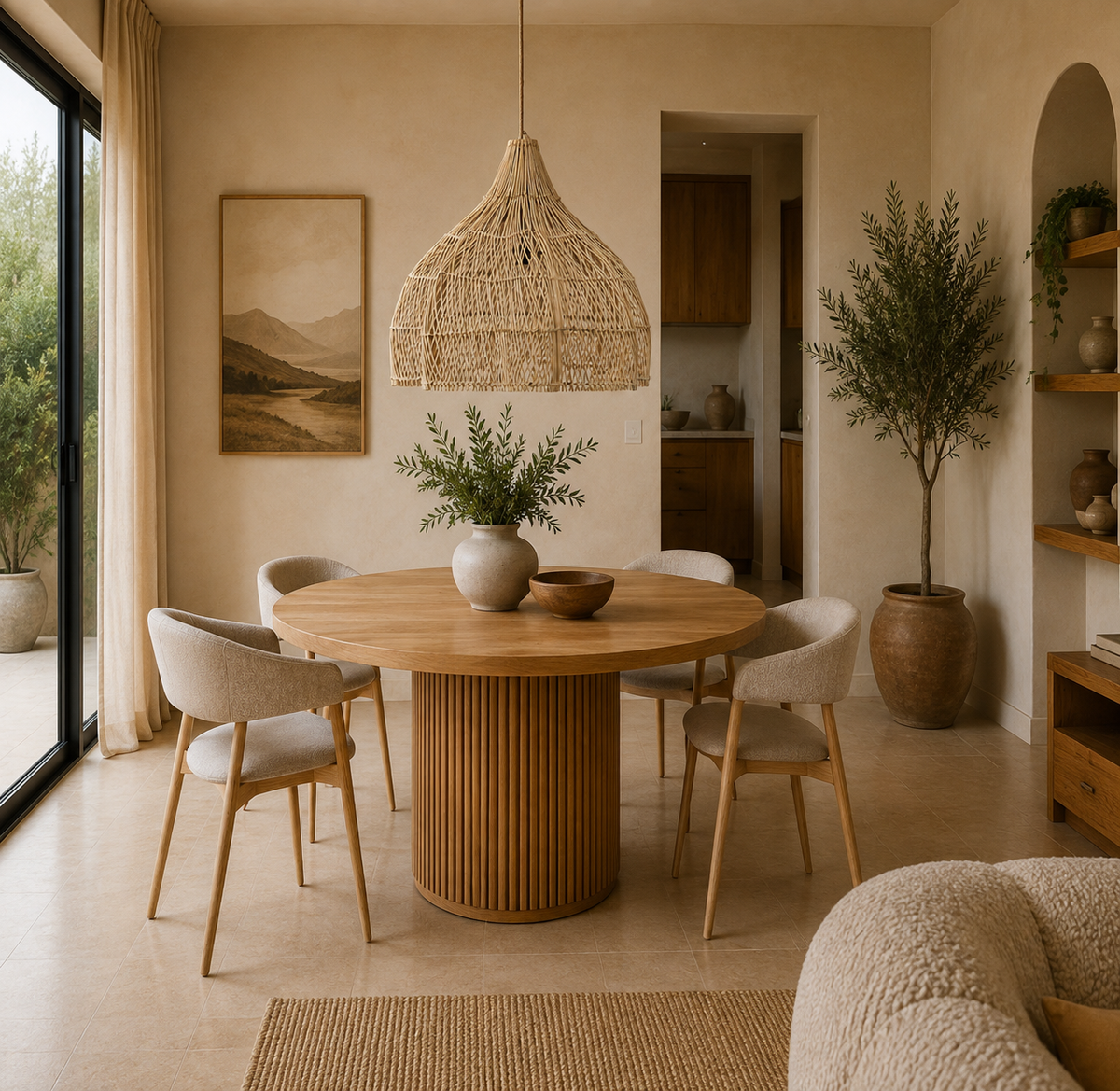 Suspension SOLA en rotin naturel — vue produit 1