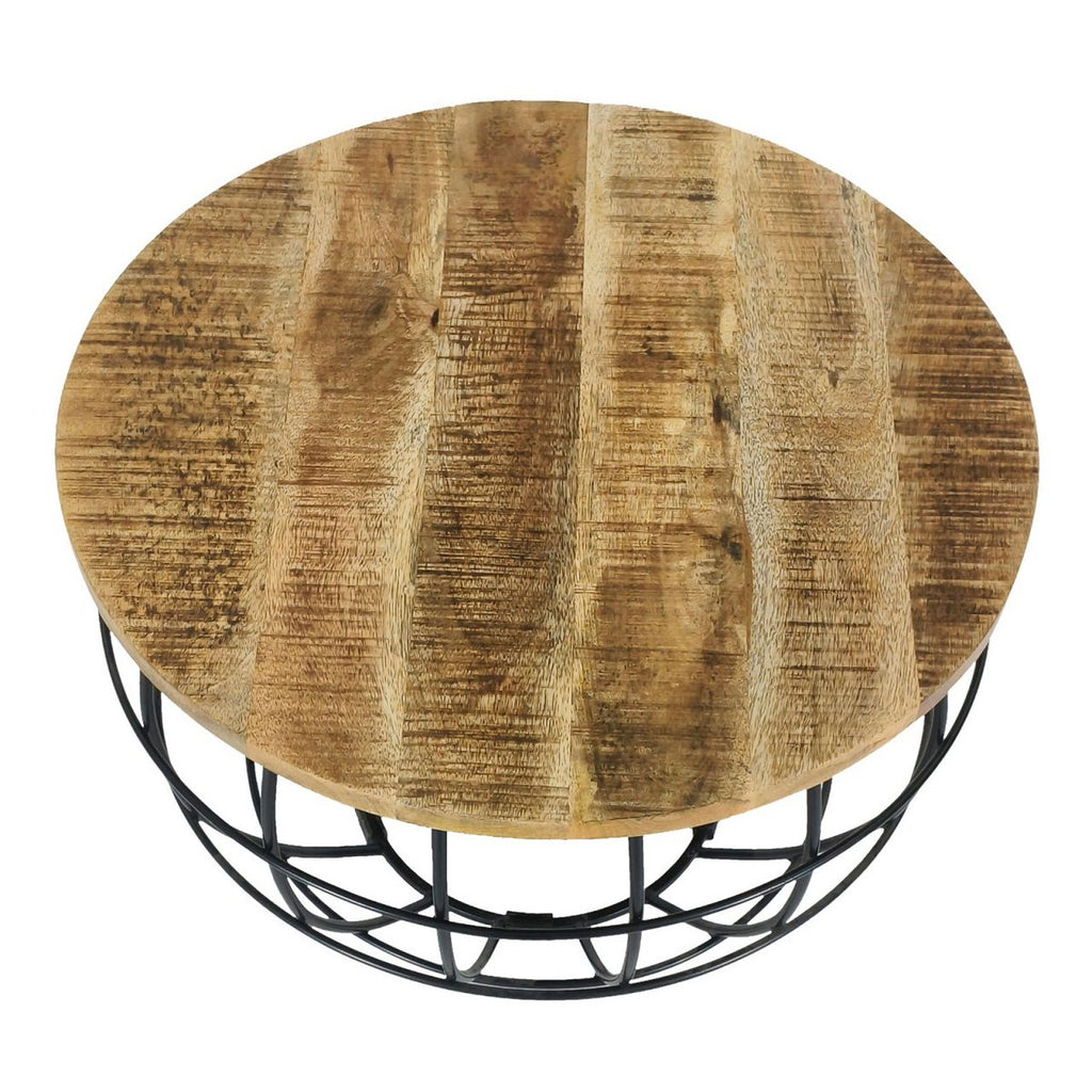 Table basse LEXA – Bois & Métal | Ø 55 cm