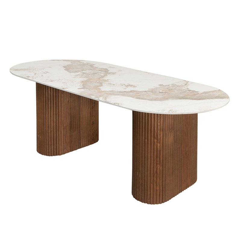 Table à manger SIENA en céramique effet marbre — vue produit 1
