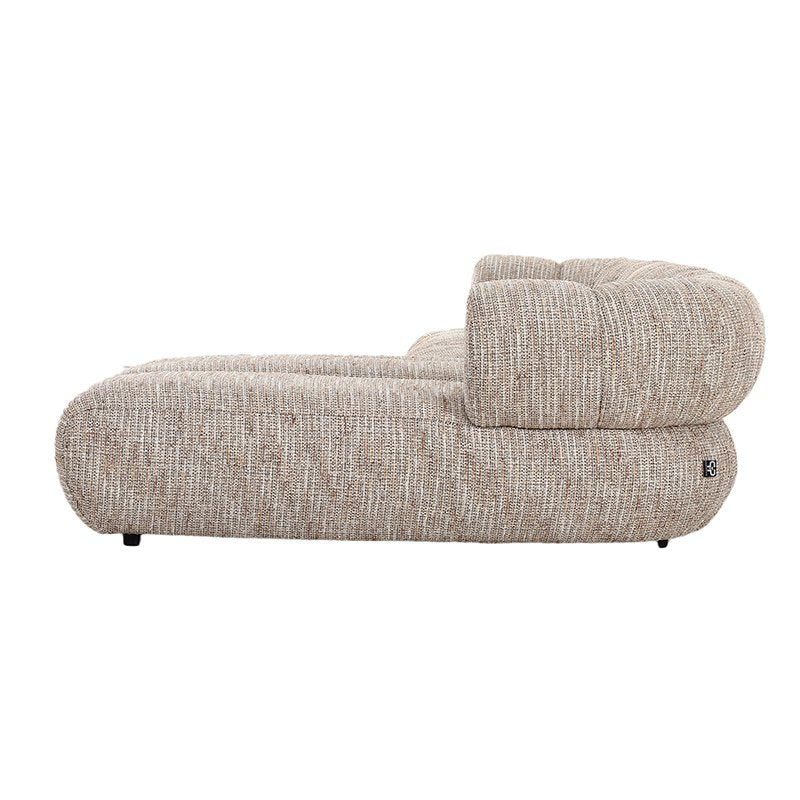 Profil du canapé NOMA 4 places en tissu bouclé Coco avec méridienne