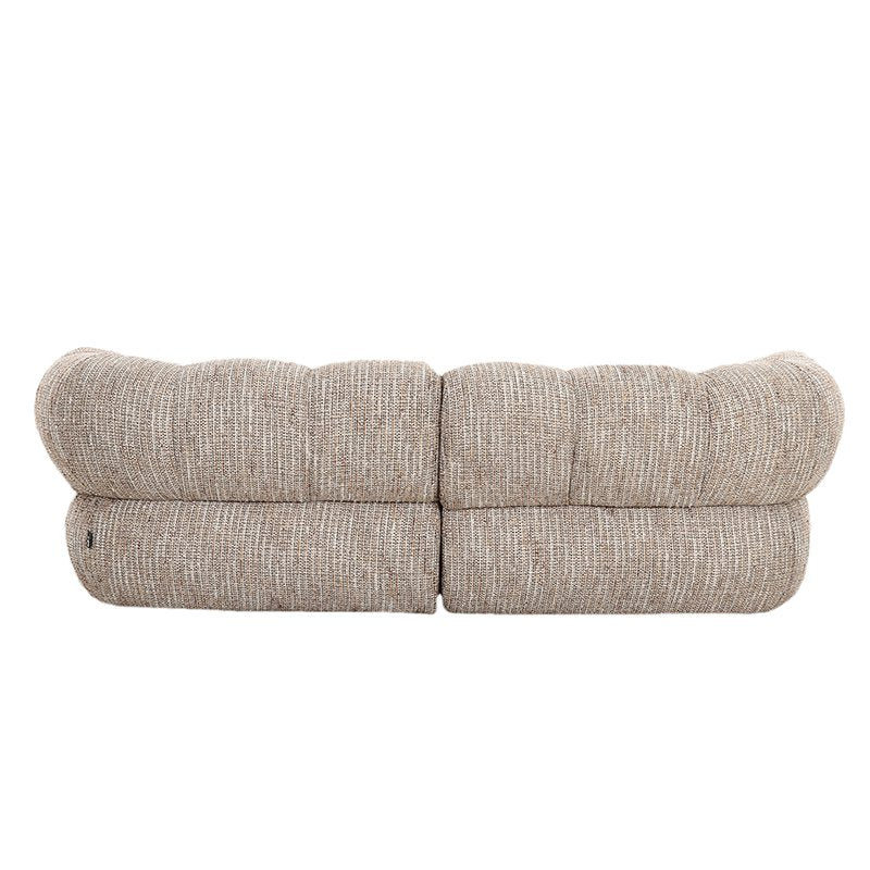 Dos du canapé NOMA 2,5 places en tissu bouclé Coco, vue de face