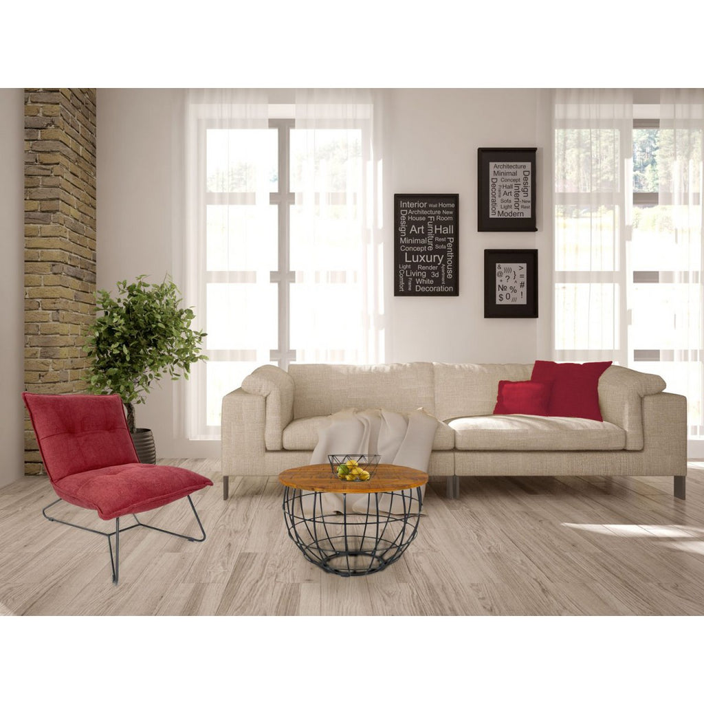 Table basse LEXA – Bois & Métal | Ø 55 cm