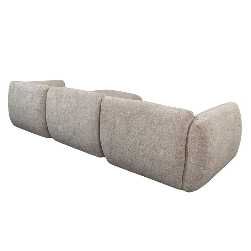 Canapé TERRA 4 places en tissu Latte avec pouf — vue produit 6