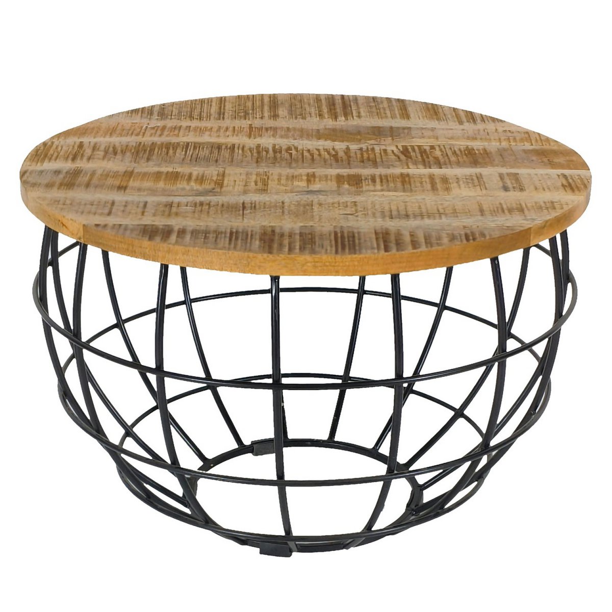 Table basse LEXA – Bois & Métal | Ø 55 cm
