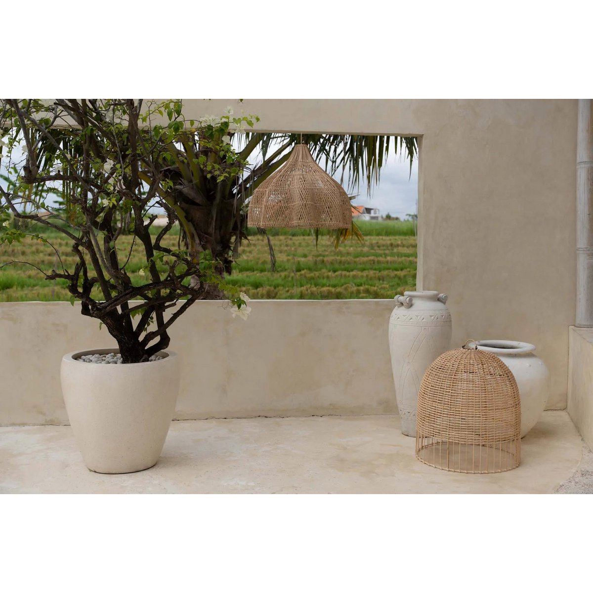 Suspension SOLA en rotin naturel — vue produit 4