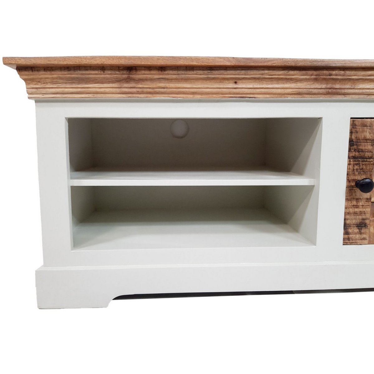 Meuble TV NÉRO – Bois Naturel & Blanc
