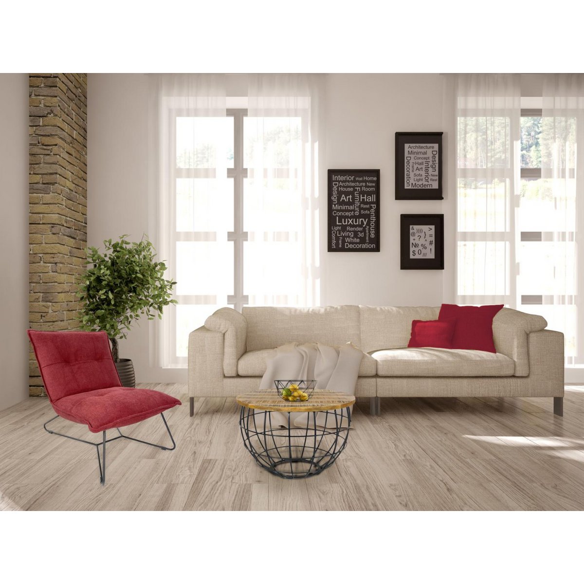 Table basse LEXA – Bois & Métal | Ø 55 cm