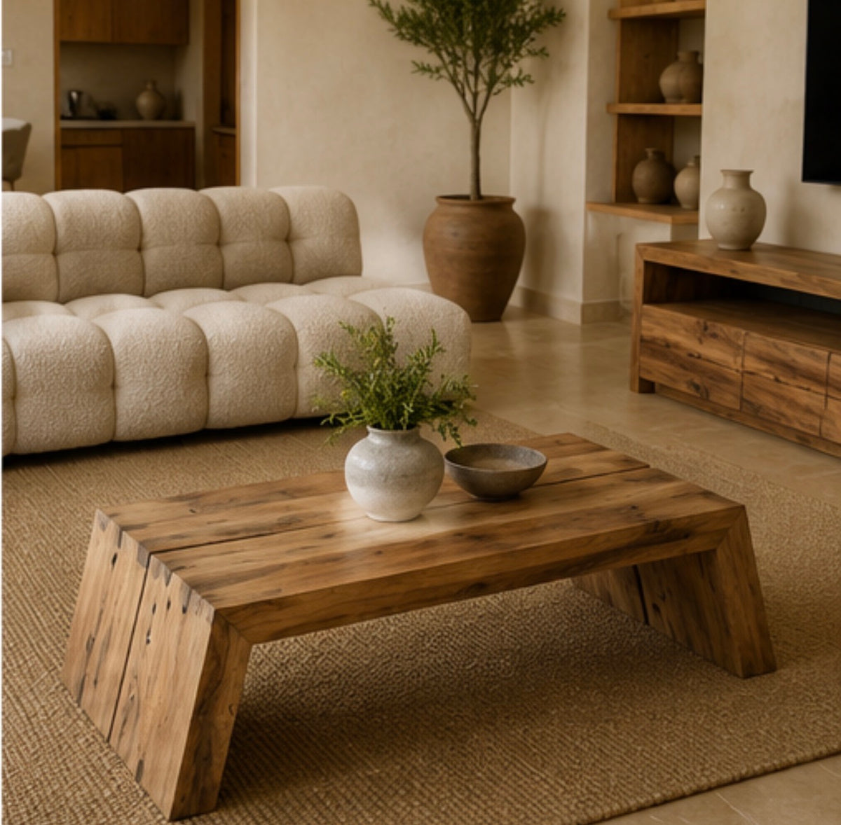 Table basse en bois de teck KAORI – 55CM
