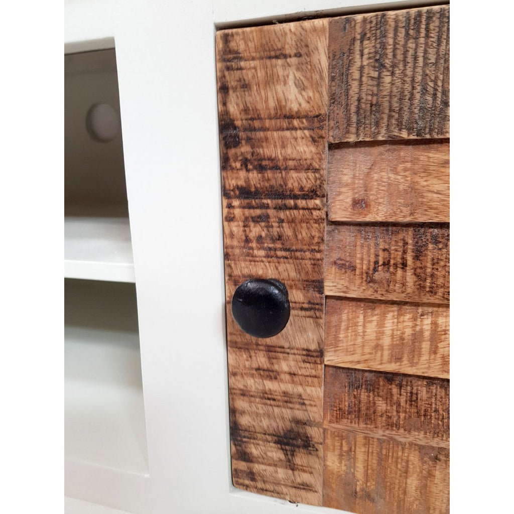 Meuble TV NÉRO – Bois Naturel & Blanc