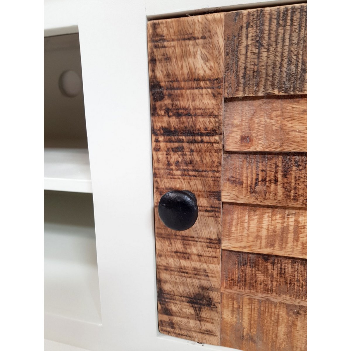 Meuble TV NÉRO – Bois Naturel & Blanc