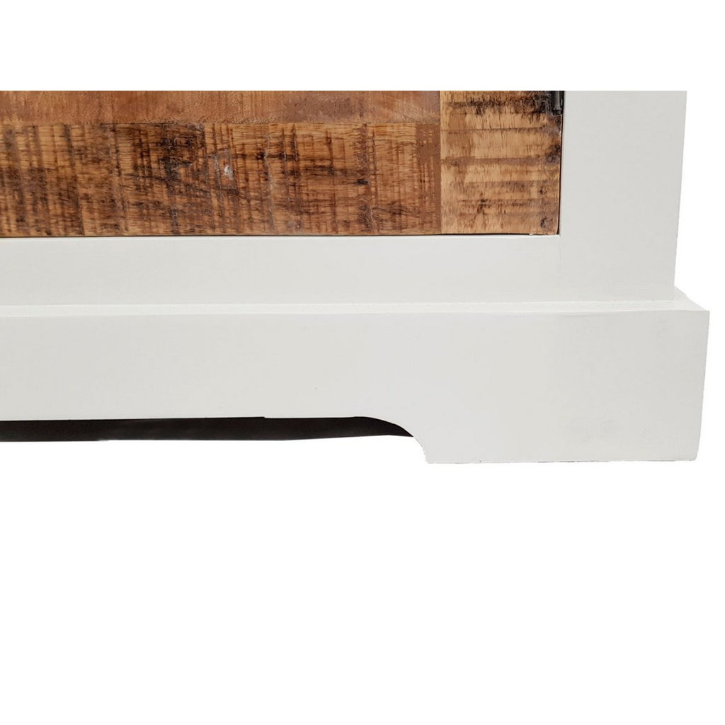 Meuble TV NÉRO – Bois Naturel & Blanc