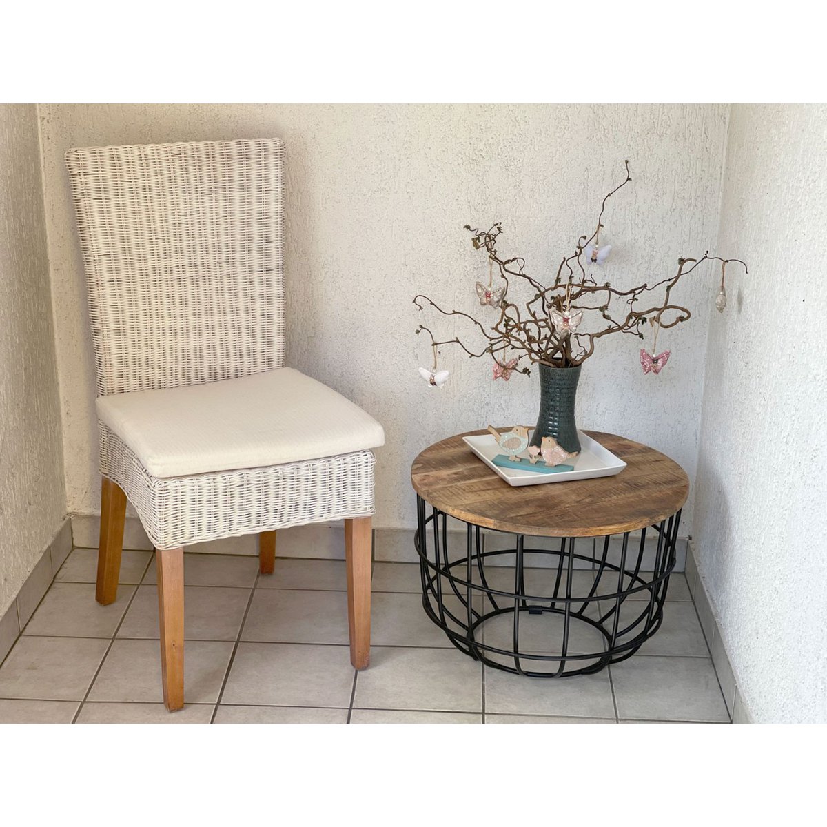 Table basse LEXA – Bois & Métal | Ø 55 cm