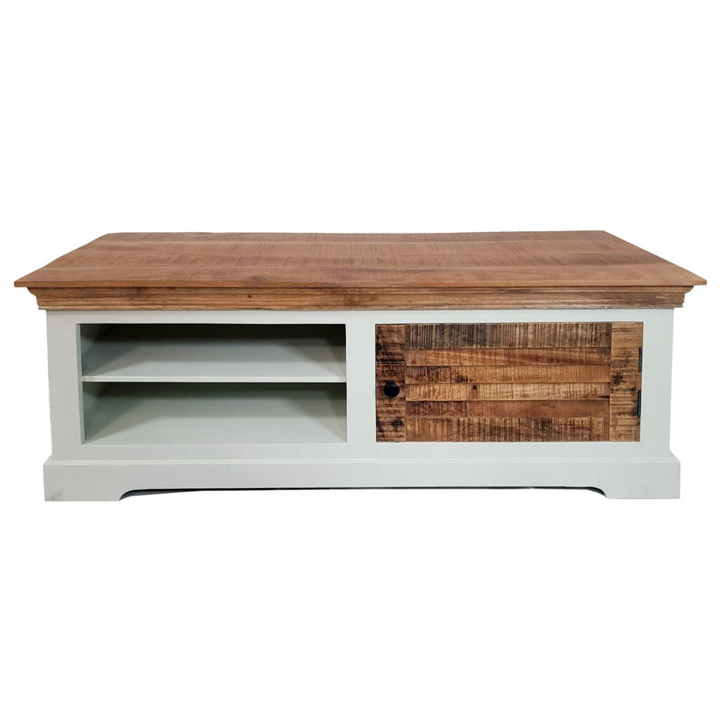 Meuble TV NÉRO – Bois Naturel & Blanc