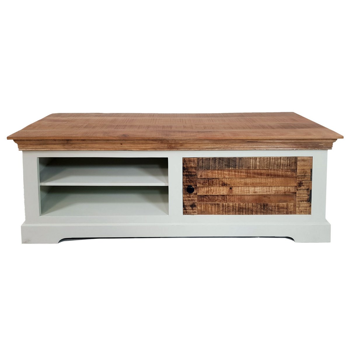 Meuble TV NÉRO – Bois Naturel & Blanc