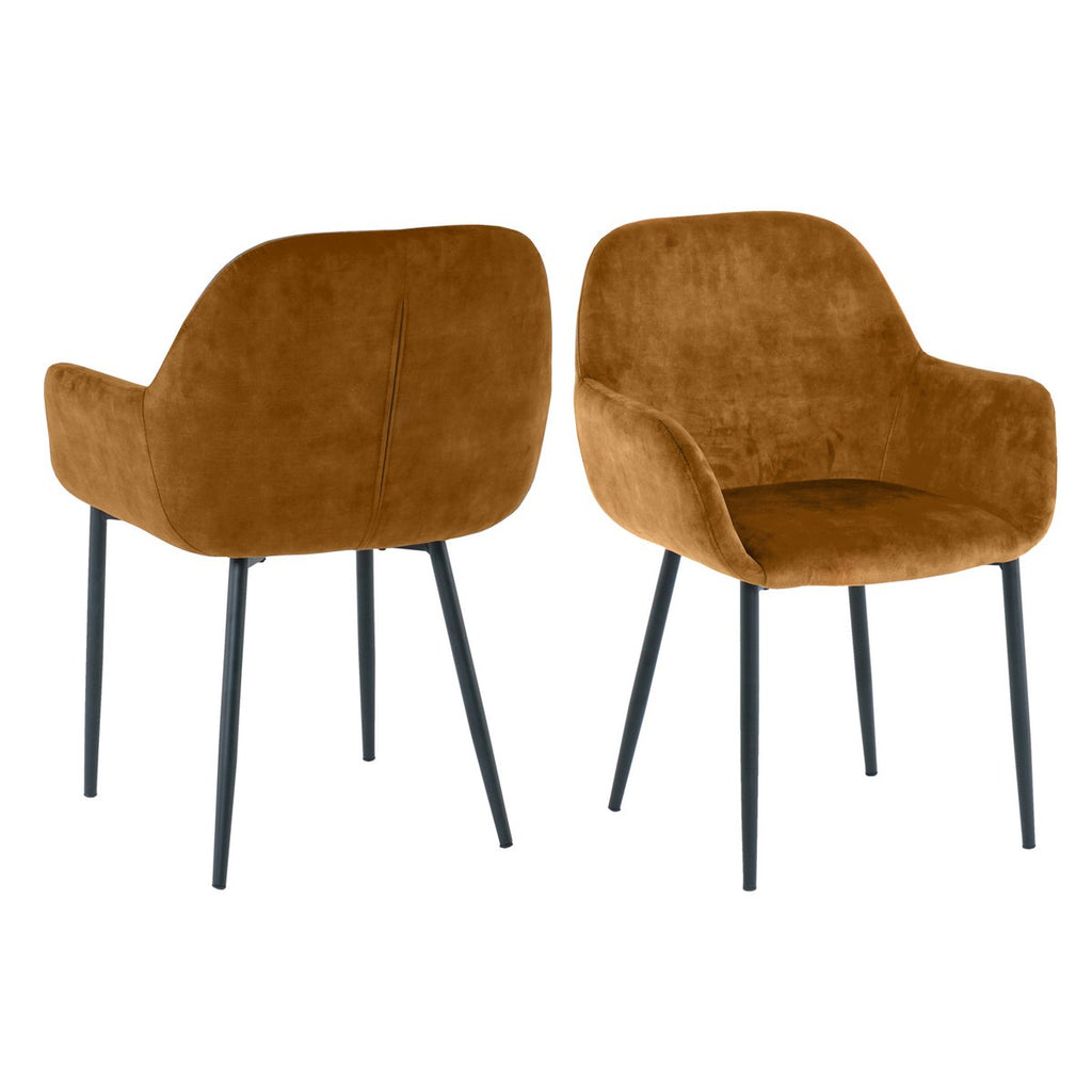 Chaise AMAYA en velours caramel, lot de 2 — vue produit 2