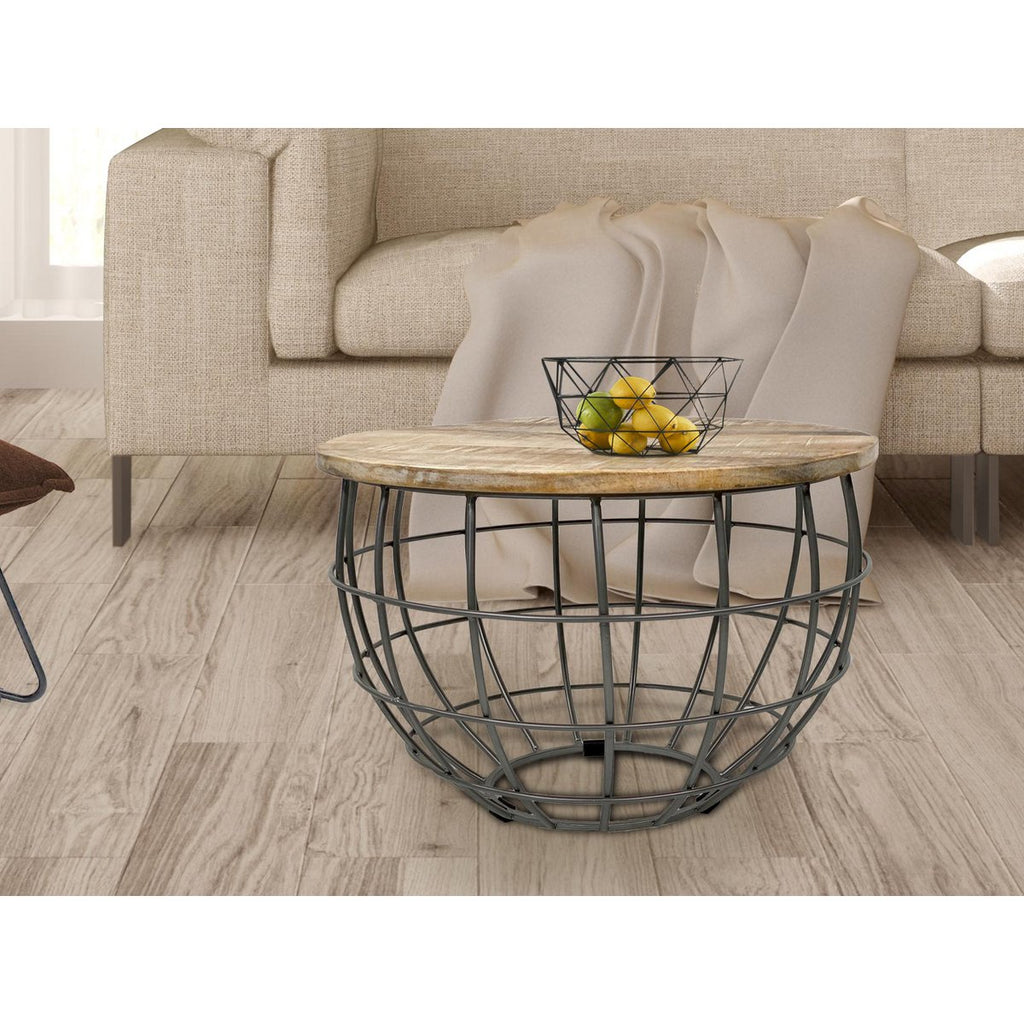 Table basse LEXA en bois et métal — vue produit 2