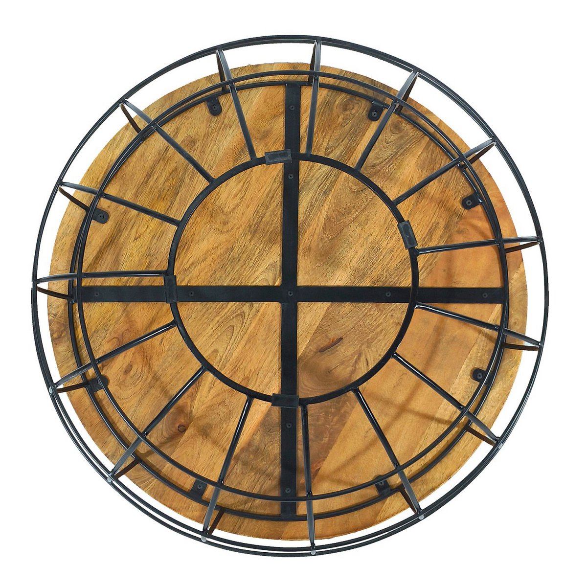 Table basse LEXA – Bois & Métal | Ø 55 cm